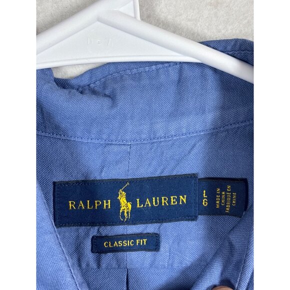 Ralph Lauren Mens Blue Classic Fit Button-Down Shirt L - Picture 4 of 10